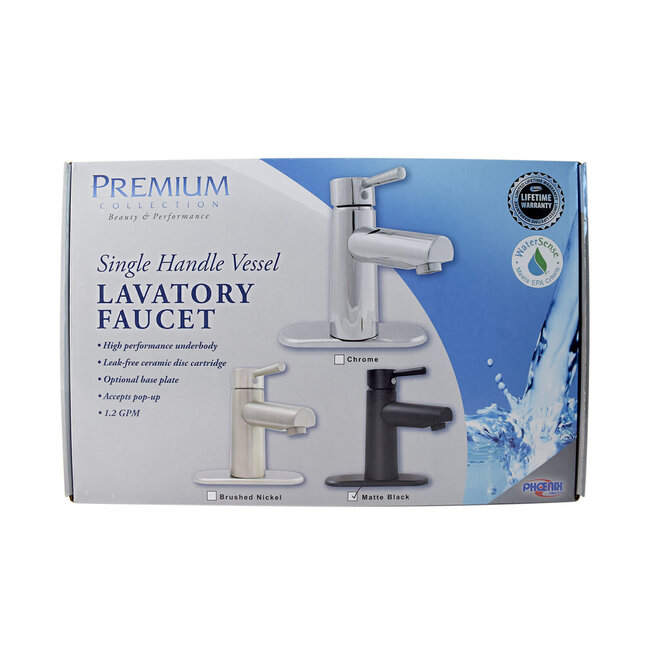 Single Handle Lavatory Faucet Matte Black