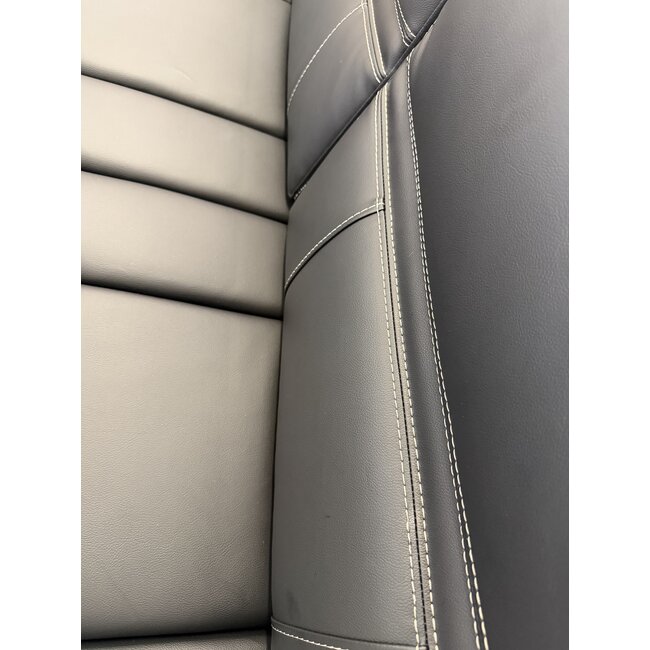 72" Roll Over Sofa - Black/White Stitching