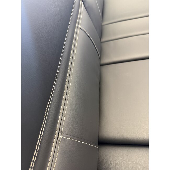 72" Roll Over Sofa - Black/White Stitching