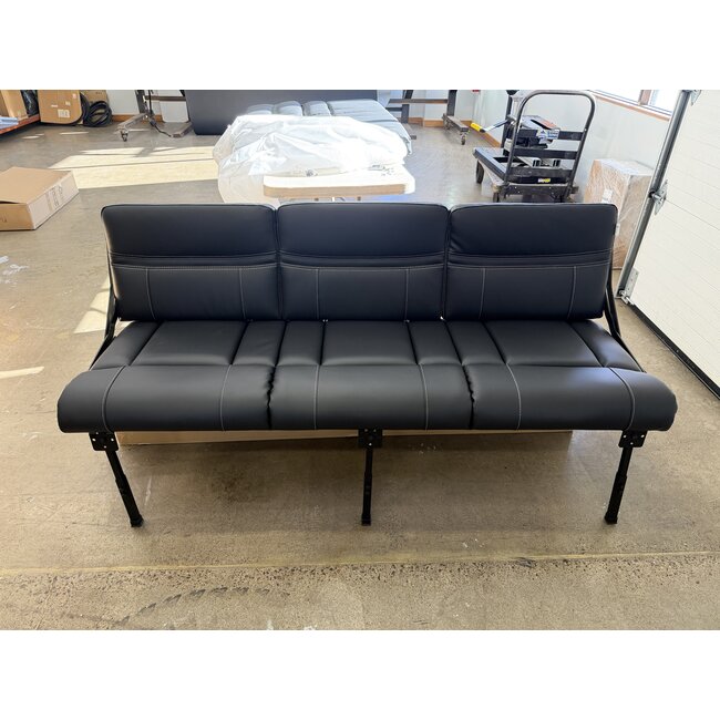 72" Roll Over Sofa - Black/White Stitching