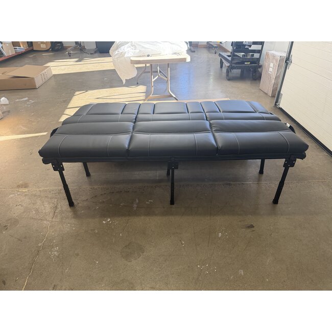 72" Roll Over Jackknife Sofa  Black/White Stitching