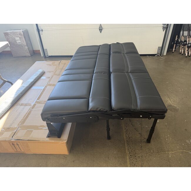 72" Roll Over Jackknife Sofa  Black/White Stitching