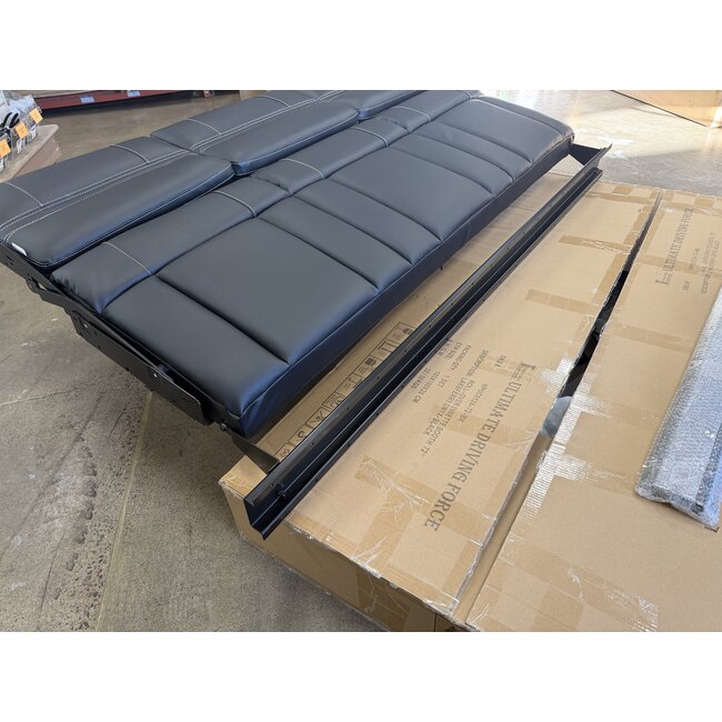 72" Roll Over Jackknife Sofa  Black/White Stitching