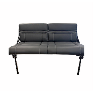 54" Roll Over Jackknife Sofa  Black/White Stitching