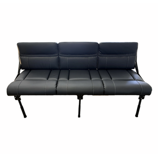 72" Roll Over Jackknife Sofa  Black/White Stitching