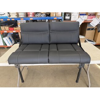 46" Roll Over Jackknife Sofa  Black/White Stitching
