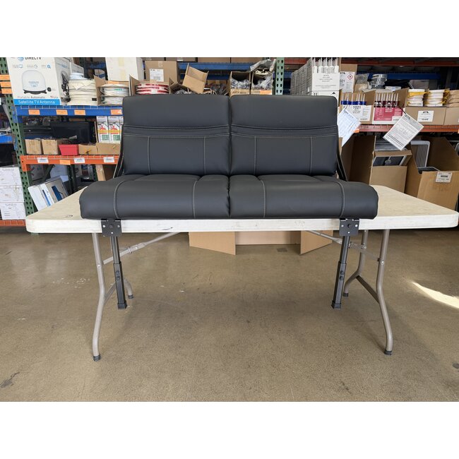 46" Roll Over Jackknife Sofa  Black/White Stitching