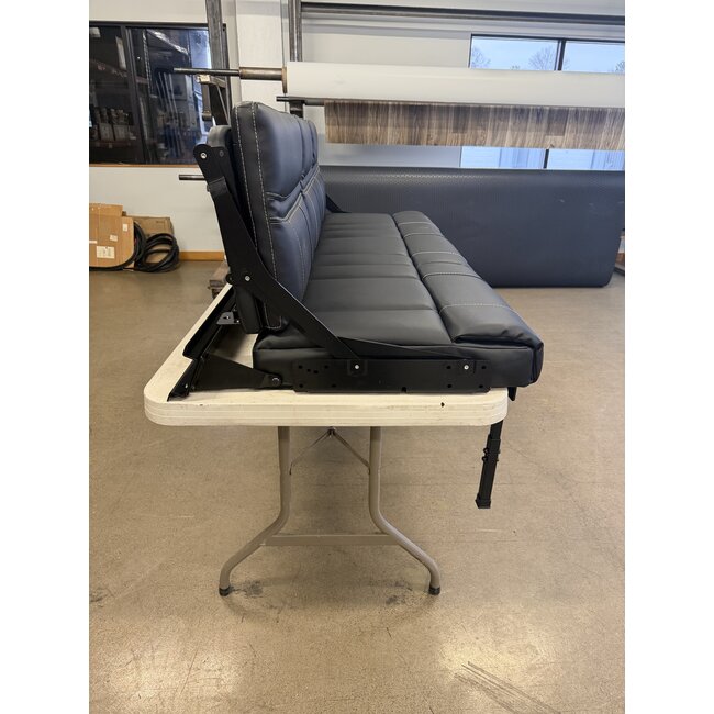 68" Roll Over Jackknife Sofa  Black/White Stitching