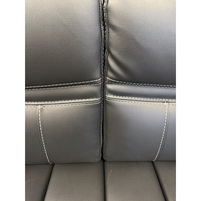 68" Roll Over Jackknife Sofa  Black/White Stitching