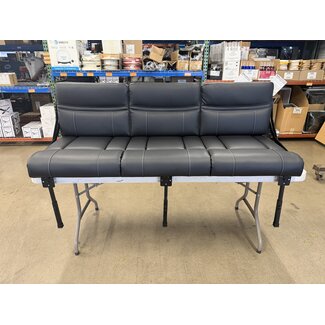 68" Roll Over Jackknife Sofa  Black/White Stitching