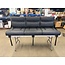 68" Roll Over Jackknife Sofa  Black/White Stitching