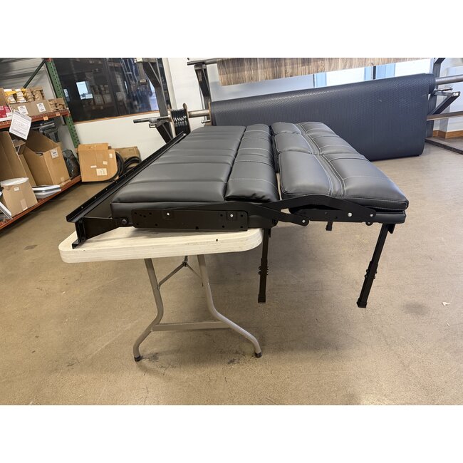 68" Roll Over Jackknife Sofa  Black/White Stitching
