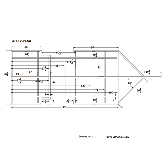SLC Industries 8x16 Strap-style Crank Frame