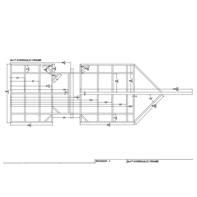 17' Hydraulic Trailer Frame
