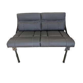 46" Roll Over Jackknife Sofa  Black/White Stitching