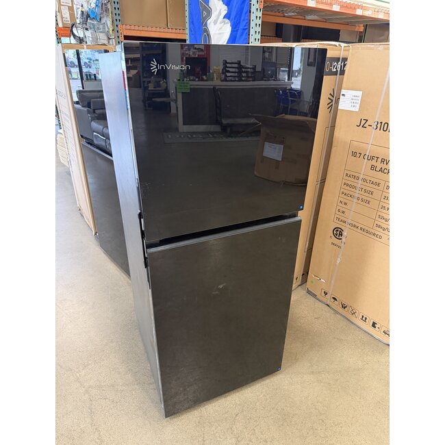 InVision 10.7 Cu. Ft. Black Glass Door 12V Refrigerator - Right Hand
