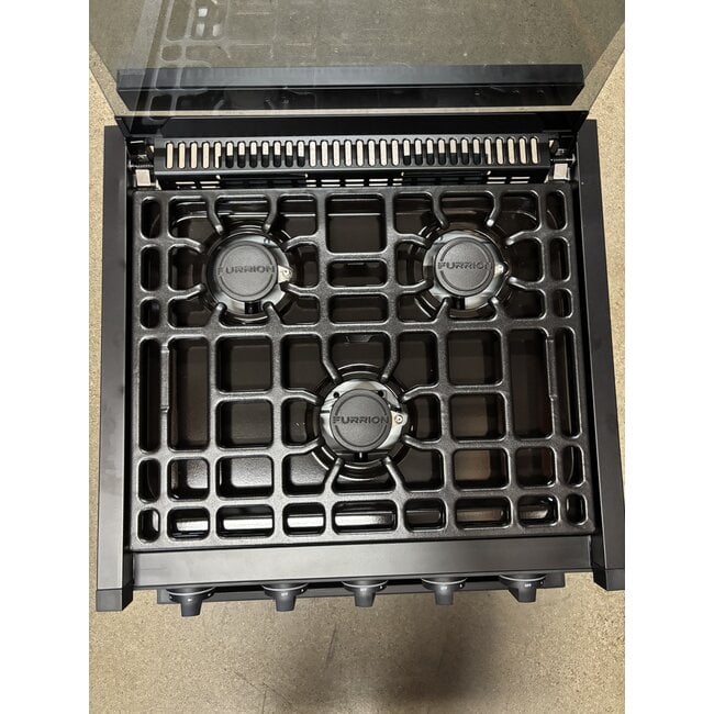 Furrion 21" All Glass 3 Burner Range w/ LED Knobs - Black