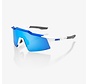 100% SpeedCraft Sunglasses, Matte White frame - HiPER Blue Multilayer Mirror Lens