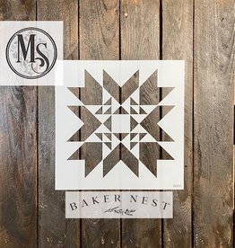 Baker's Nest's Nordic Star Barn Quilt Stencil - Small 10"