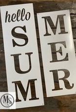 Hello Summer Vertical Sign Stencil - 48"