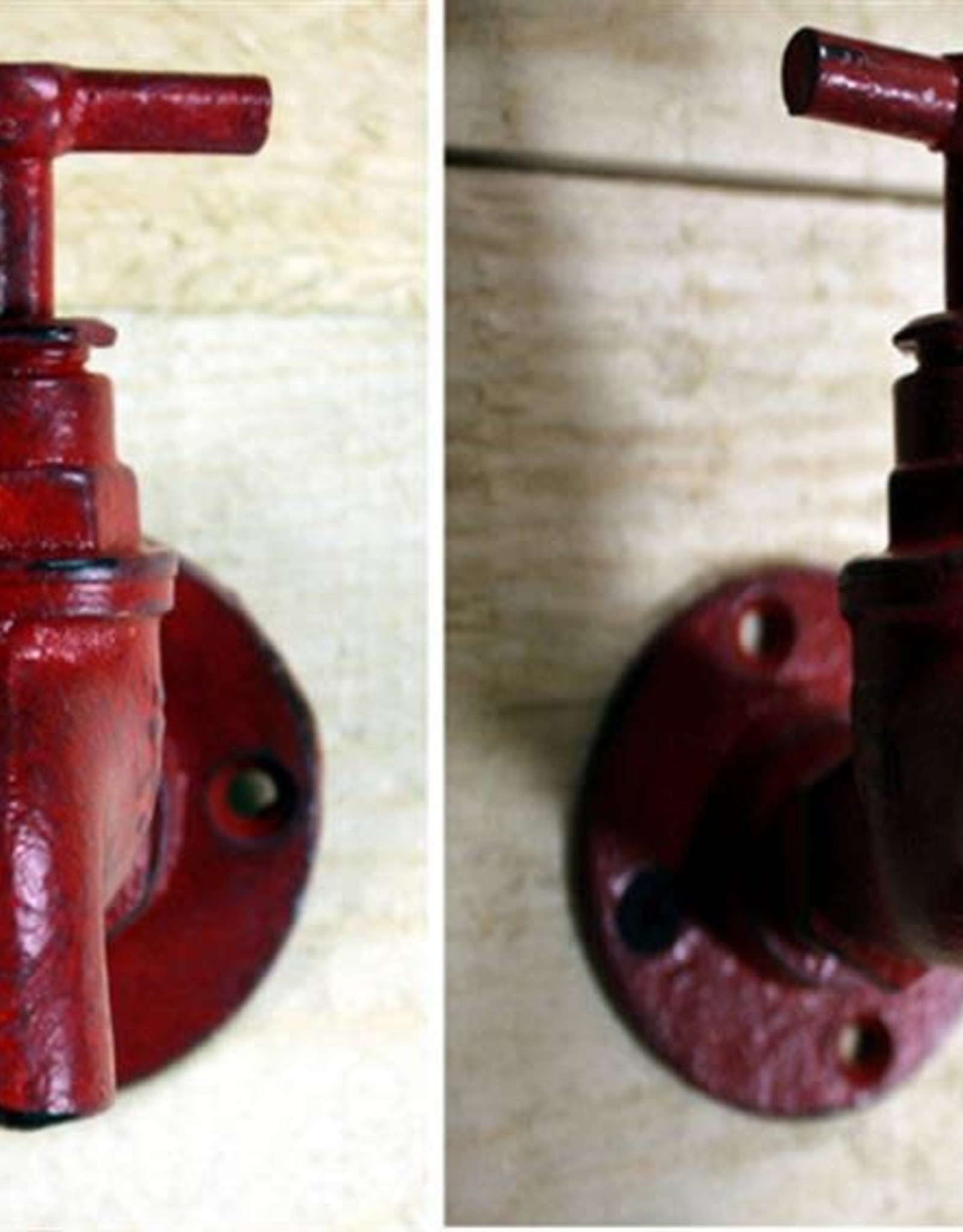 Cast Iron Faucet Hook Red