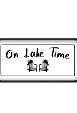 Cottage Enamel Sign - On Lake Time
