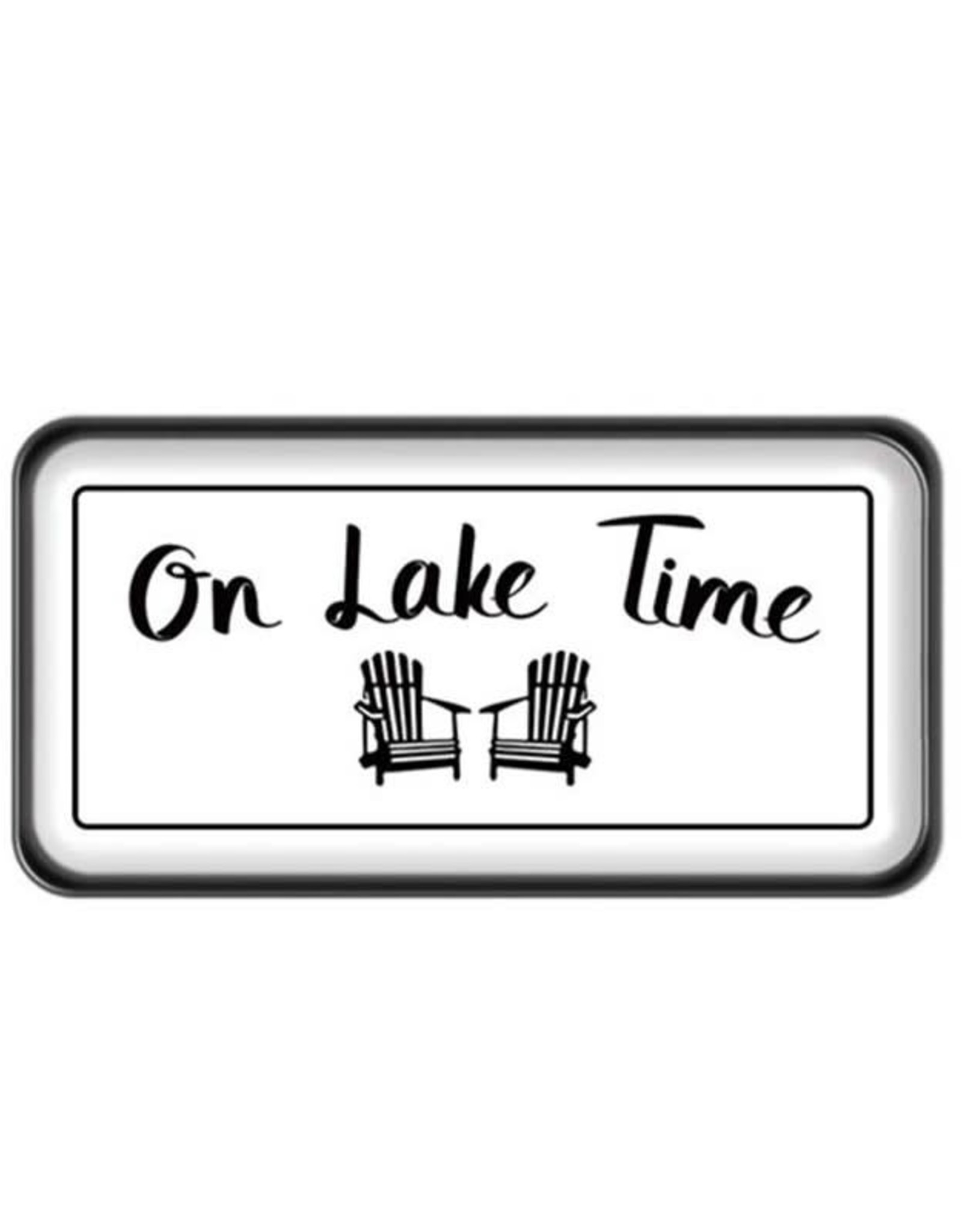 Cottage Enamel Sign - On Lake Time