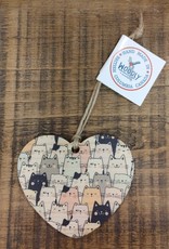 Wood Ornament #c1375 - Heart Cats