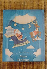 Wood Card #1323 -  Merry Christmas Santa