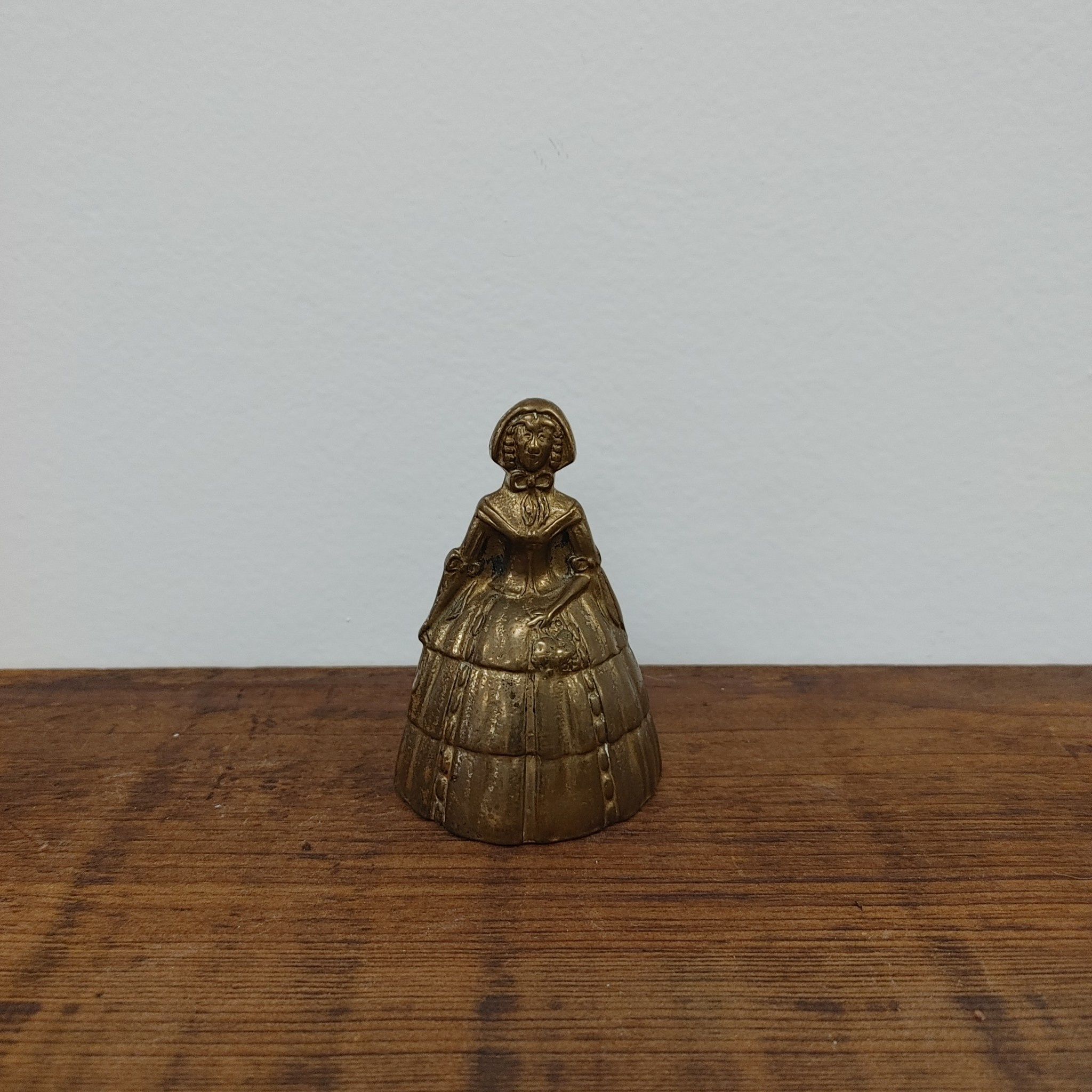 Antique Solid Brass Dutch Girl/Victorian Woman Bell