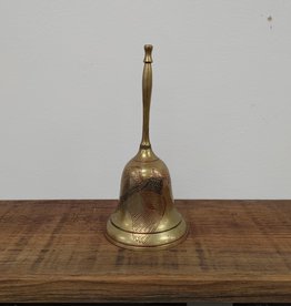 Vintage 7" Brass Bell w/etched cardinal