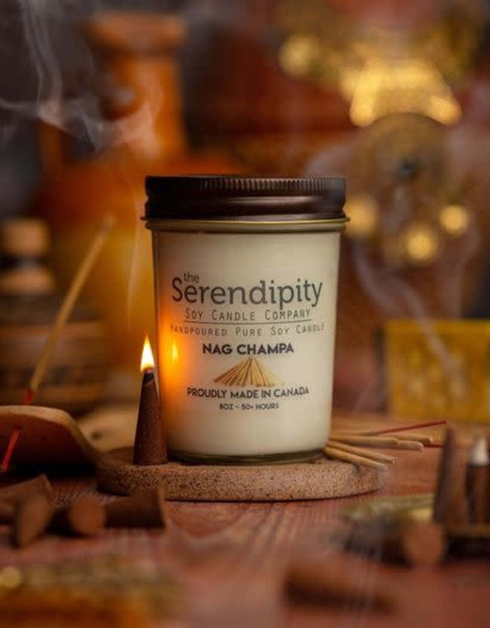 Serendipity Soy Candles 8oz Jar Candle - Nag Champa
