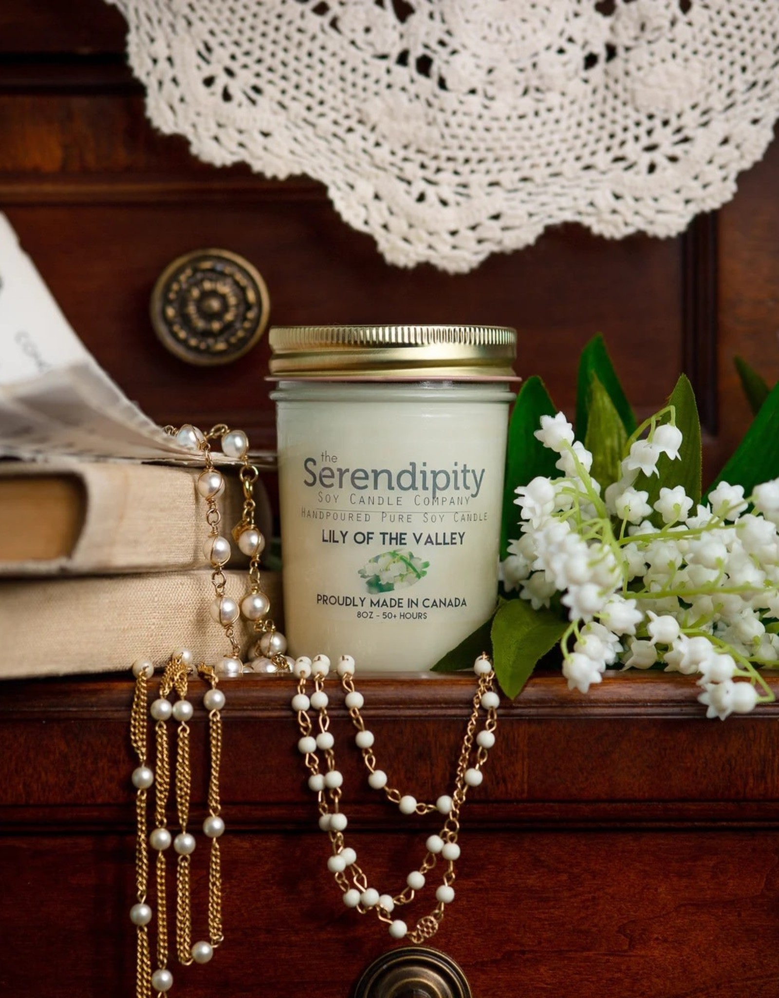 Serendipity Soy Candles 8oz Jar Candle - Lily of the Valley