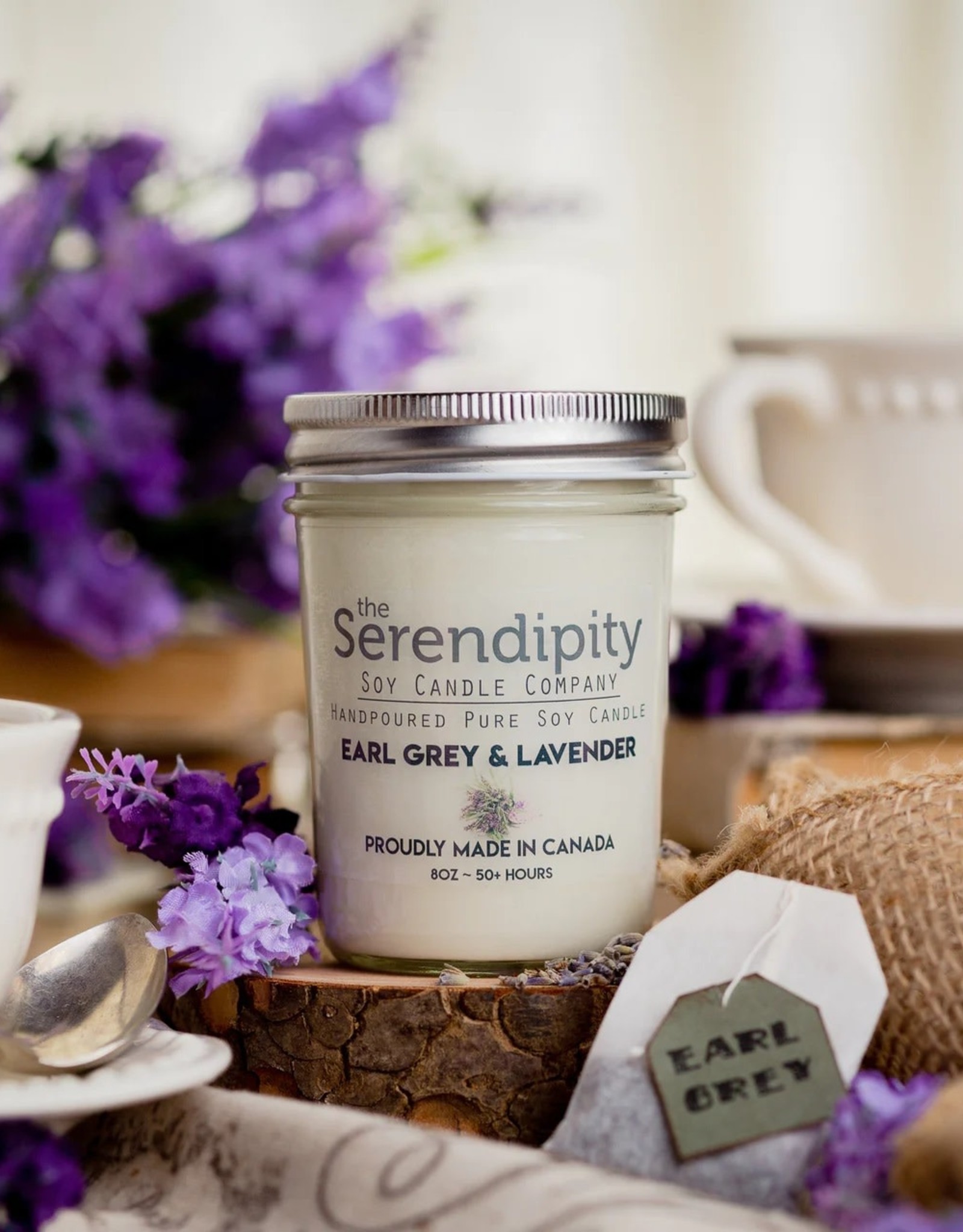 Serendipity Soy Candles 8oz Jar Candle - Earl Grey & Lavender
