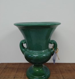 Vintage Royal Haeger Green Ceramic Urn Vase with Double Handle
