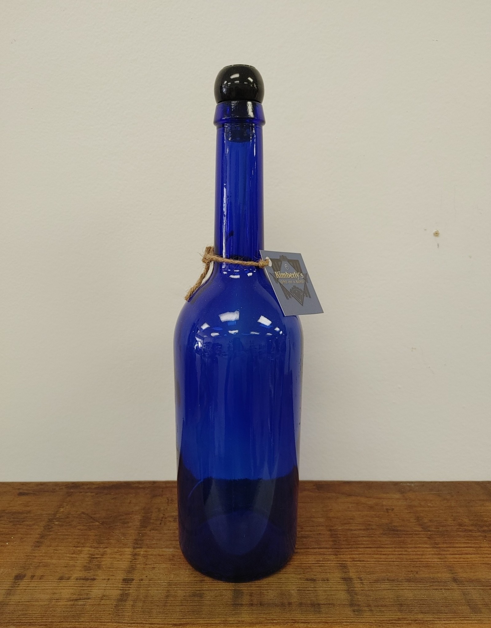 Vintage Harveys Bristol Cream Cobalt Blue Bottle With Original Stopper Spain 12"