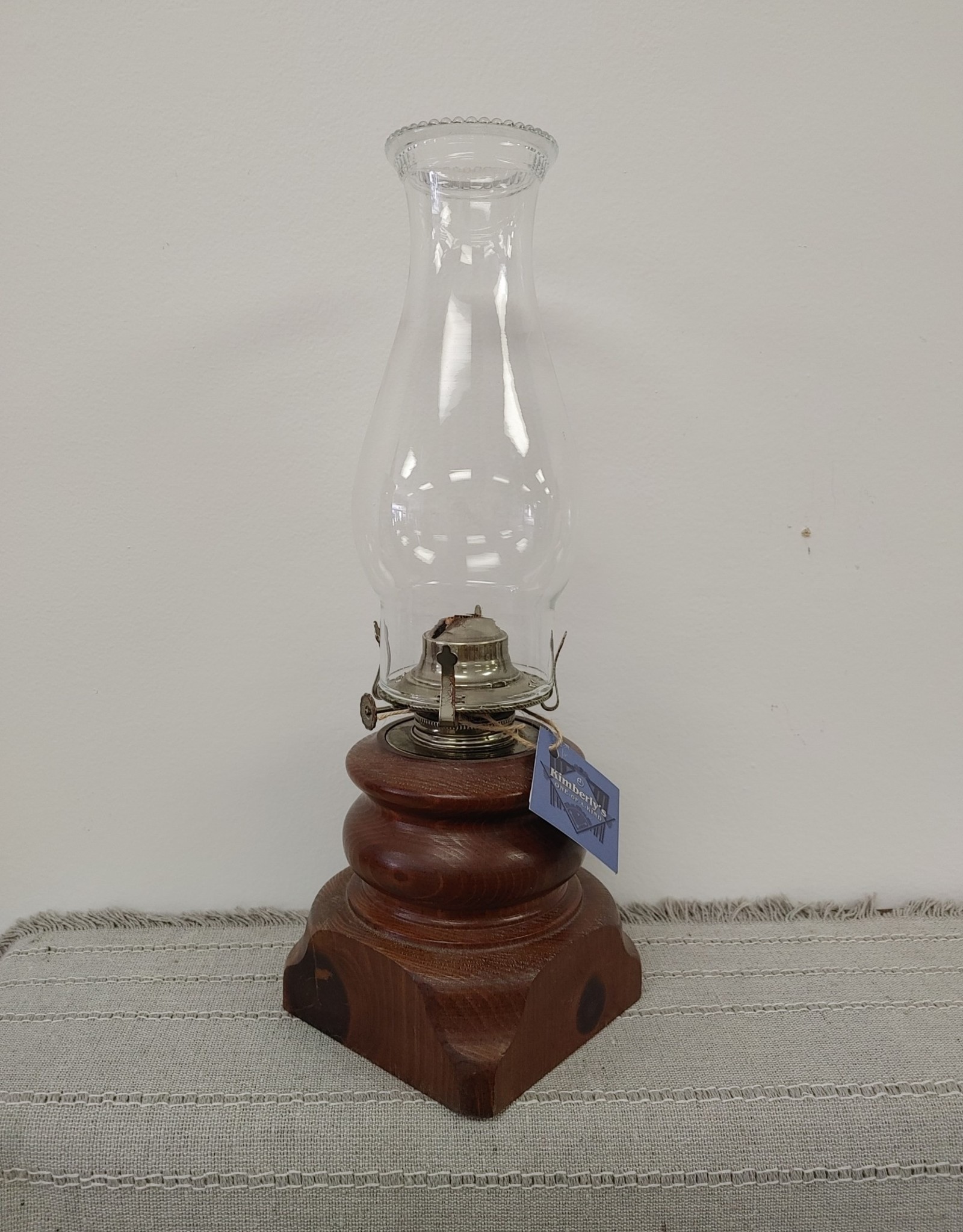 Oil Lamp -wooden base
