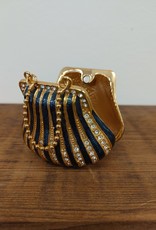 Gold & Navy Purse Trinket Box w/chain