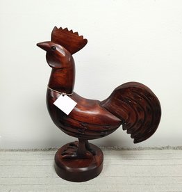 Vintage Hand-Carved Wooden Rooster - 17.5"