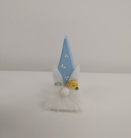 Wooden Bunny Gnome - Small Blue