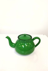 Small Vintage Green Enamel Teapot