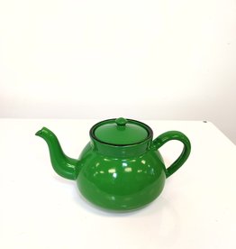 Small Vintage Green Enamel Teapot