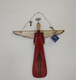 Whimsical Hanging Angel - Red