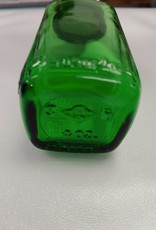 Vintage Green Duraglass Glass Prescription Bottle 4 oz w/Metal Lid