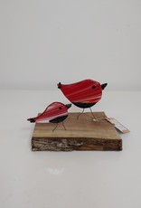 Double Birds on Wood - Red/Black
