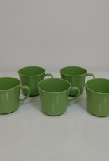 Vintage Green Cups - Set of 5