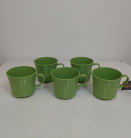Vintage Green Cups - Set of 5
