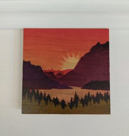 Solid Maple Wood Coaster #241  - Sunset