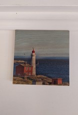 Solid Maple Wood Coaster #480  - Lighthouse