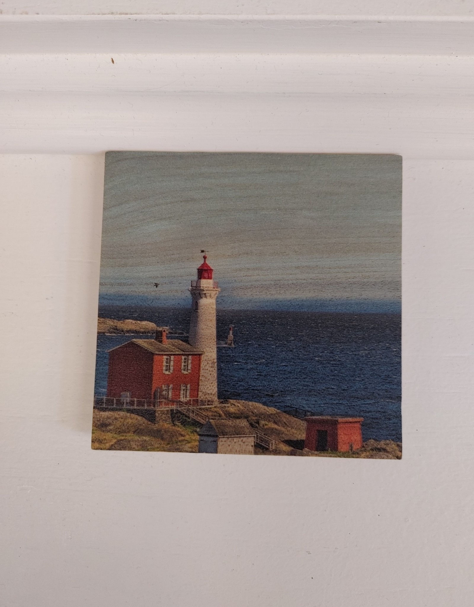 Solid Maple Wood Coaster #480  - Lighthouse